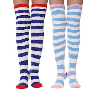MOGGEI Over-Knee Fuzzy Socks (2-Pack)