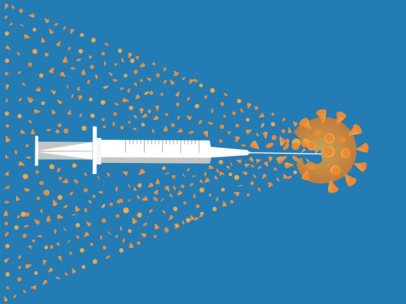 Covid-19 vaccine illustration concept.