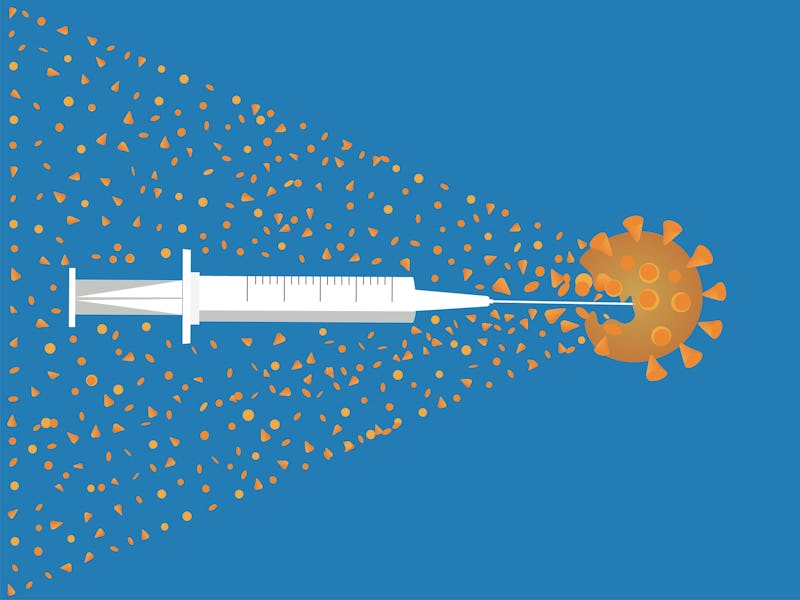 Covid-19 vaccine illustration concept.