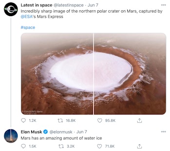 Mars' water ice reserves.