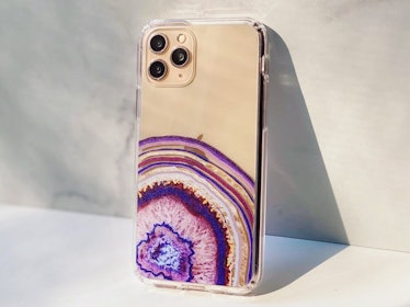 Pretty Purple Agate Slice Print Clear iPhone 12 Mini Case