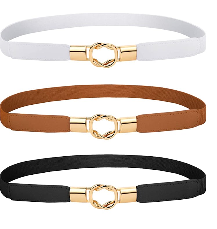 Blulu Women Skinny Waist Belt (3-Pack)