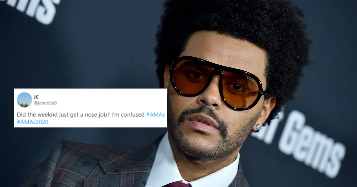 Weeknd Taking Mask Off What Happened To The Weeknd's Face? His 2020 AMAs Appearance Has Fans Shook