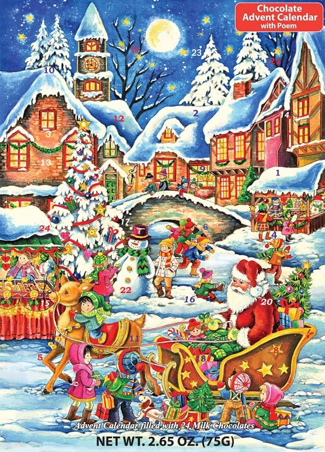 Vermont Christmas Company Santa's Here Chocolate Advent Calendar