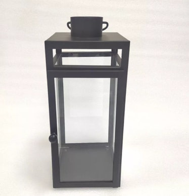 16" x 7" Decorative Metal Lantern Candle Holder Matte Black - Threshold™