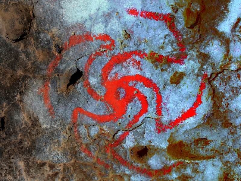 rock art flower drawing