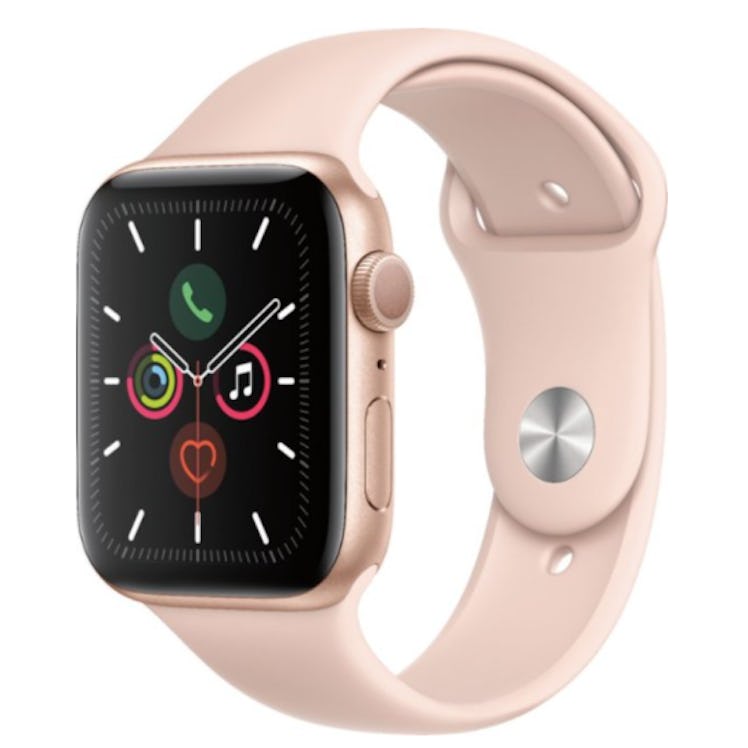 Apple Watch Series 5 (GPS) 44mm Gold Aluminum Case with Pink Sand Sport Band - Gold Aluminum