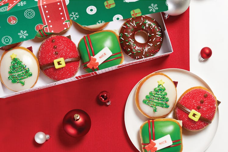 Krispy Kreme's new holiday doughnuts will be available starting on Nov. 27. 