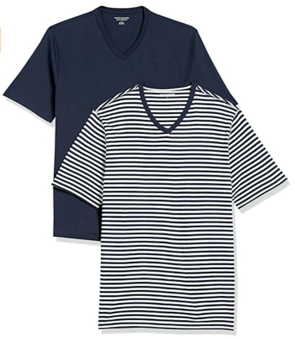 Amazon Essentials Men's Loose-Fit V-Neck T-Shirt (2-Pack)