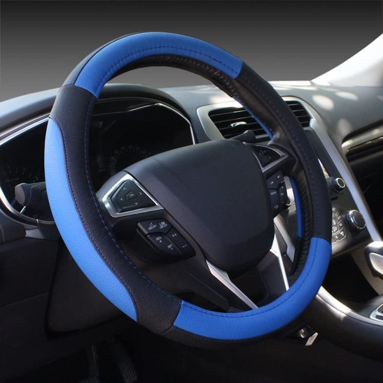 SEG Direct Microfiber Leather Car Steering Wheel Cover 