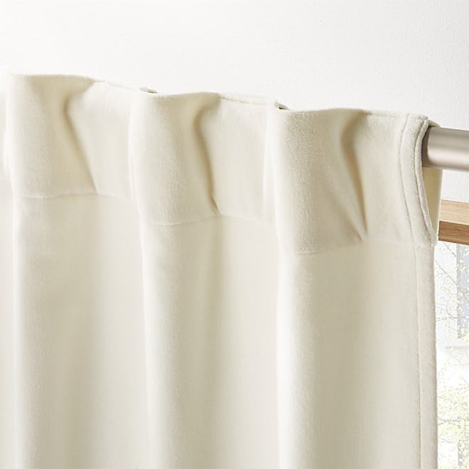 Ivory Velvet Curtain Panel