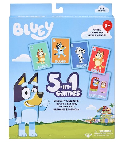 This 'Bluey' 5-in-1 card game set is a great holiday gift for kids from Amazon.