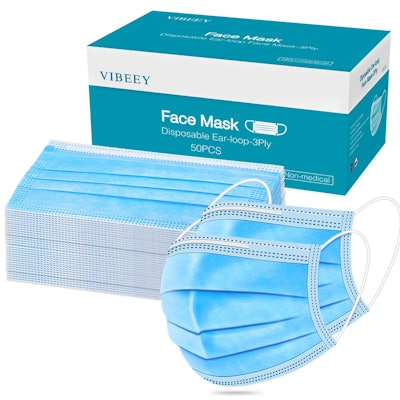 Vibeey Disposable Face Masks (50-Pack)