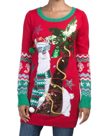 US Sweaters Llama Holiday Sweater Tunic
