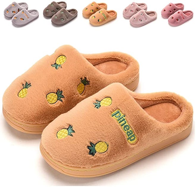 Finleoo Fluffy Pineapple Toddler Slippers