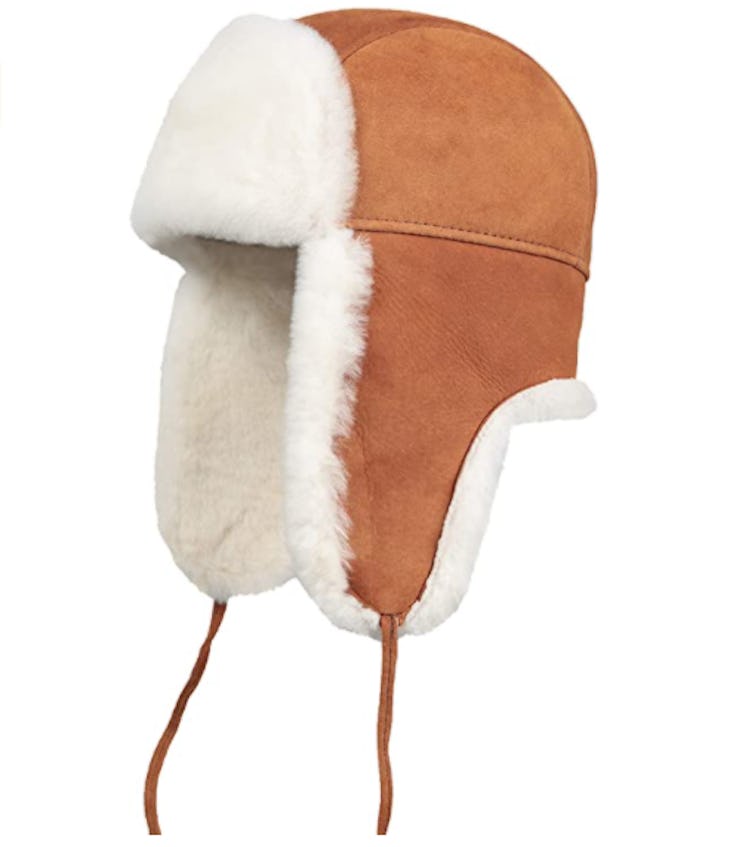 Zavelio Shearling Leather Trapper Hat