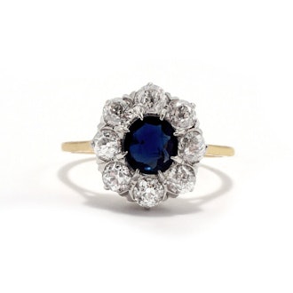 THE HARPER SAPPHIRE DIAMOND HALO RING