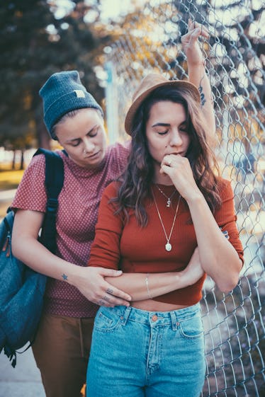 Young lesbian couple in a fight