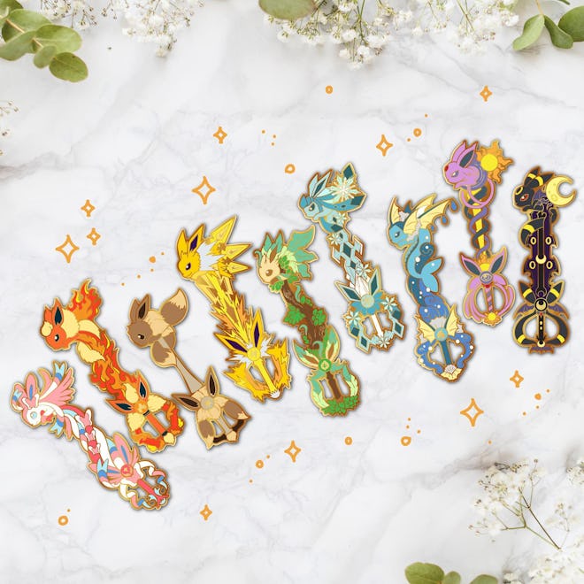 Eeveelution Keyblade Enamel Pins — 9 Designs 