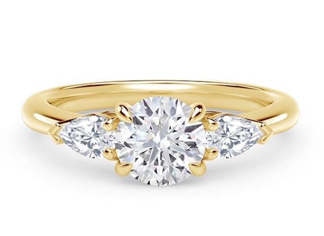 Forevermark Accents™ Engagement Ring with Pear Sides