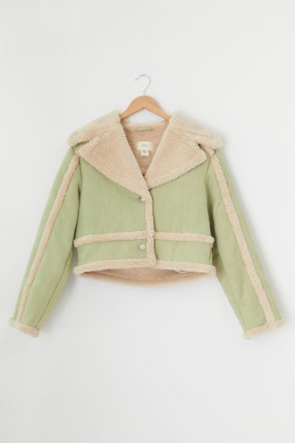 UO Chloe Faux Shearling Cropped Jacket