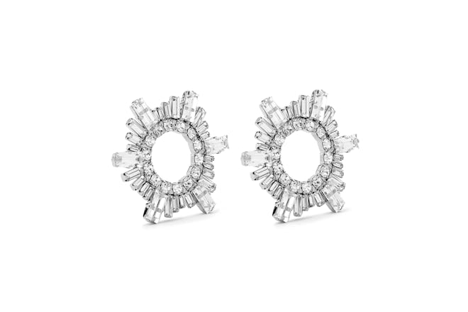Silver Tone Begum Crystal Earrings