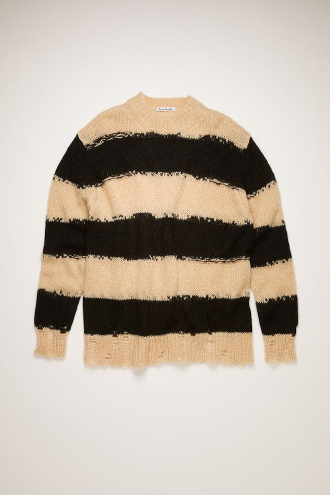 Distressed Striped Sweater 