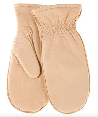 Pratt and Hart Deerskin Leather Mittens with Finger Liners