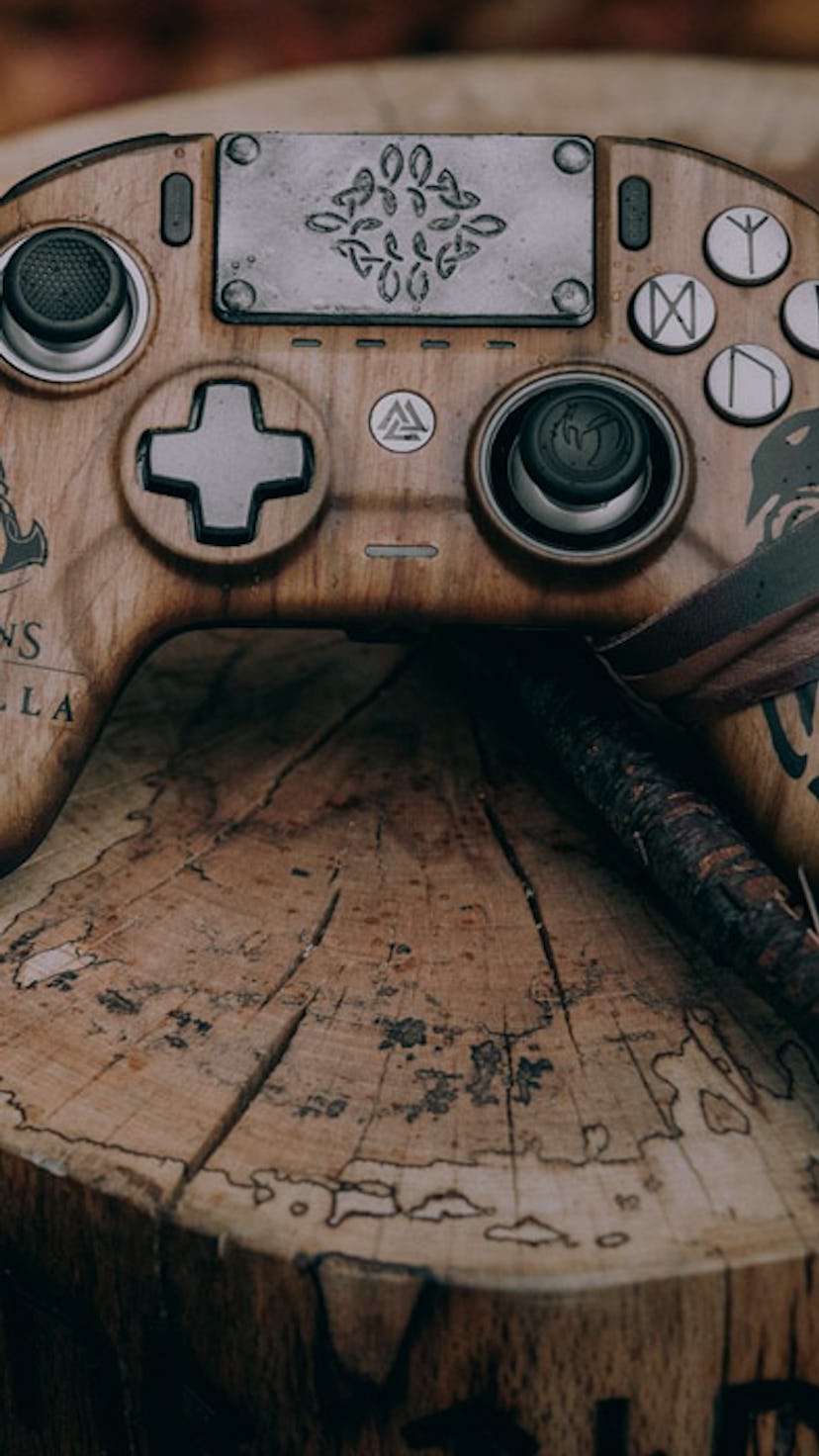 A Nacon Revolution Pro Controller 3 designed for Assassin's Creed Valhalla