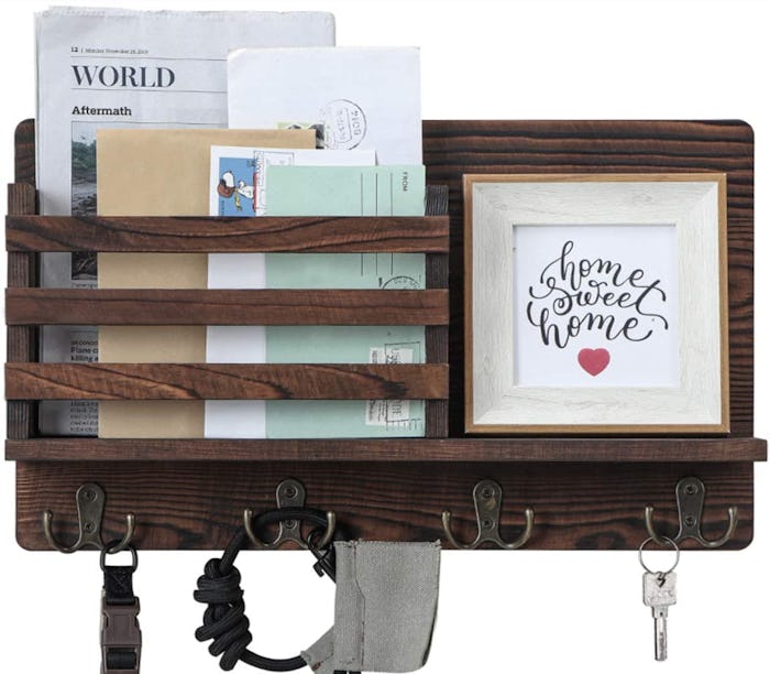 ACUTECATX Wooden Key and Mail Holder