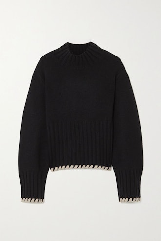 Colette whipstitched ribbed cashmere sweater