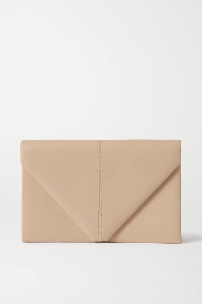 Envelope leather clutch