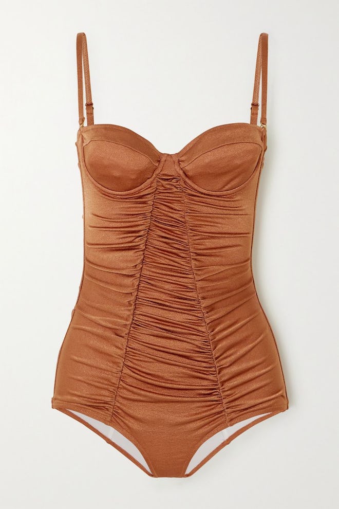 Ann ruched underwired swimsuit