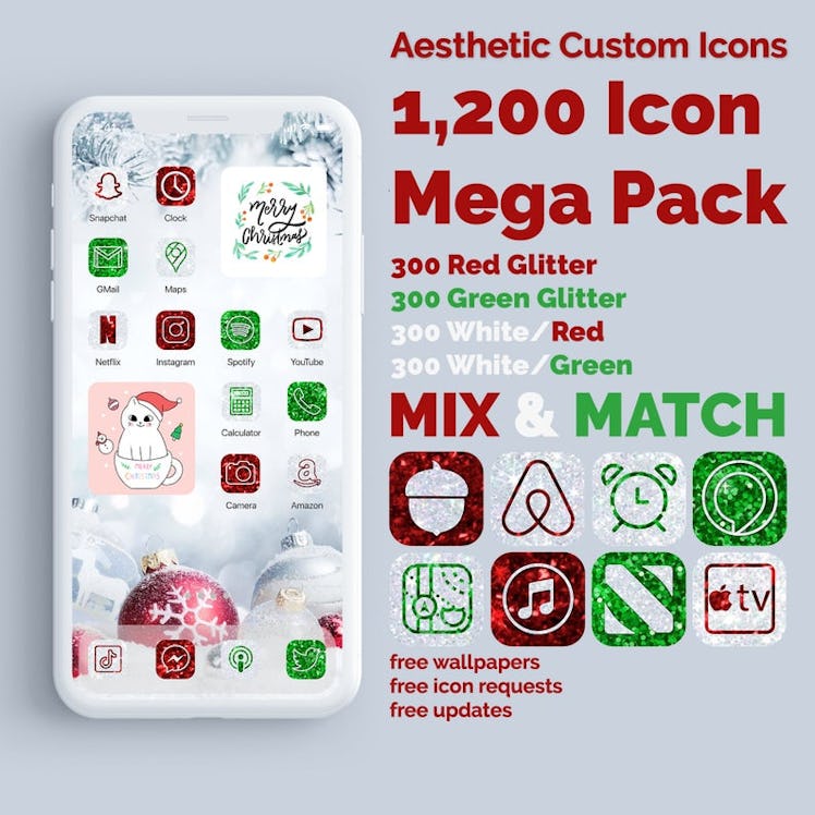 Christmas Glitter 1200 Aesthetic Custom App Icons Pack —AestheticCustomIcons