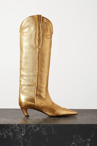 Dallas Metallic Leather Knee Boots