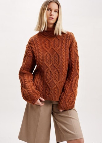 Cable Knit Turtleneck Sweater 