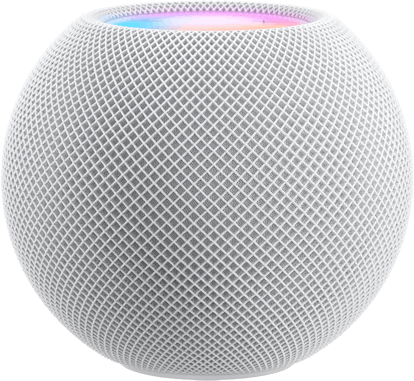 An apple homepod on a white background