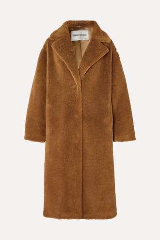 Maria Cocoon oversized  faux shearling coat