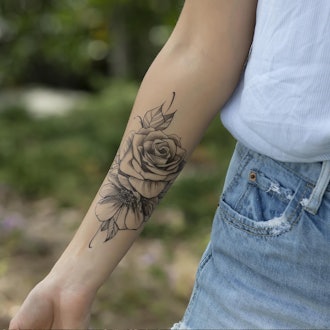 Large Floral Temporary Tattoo