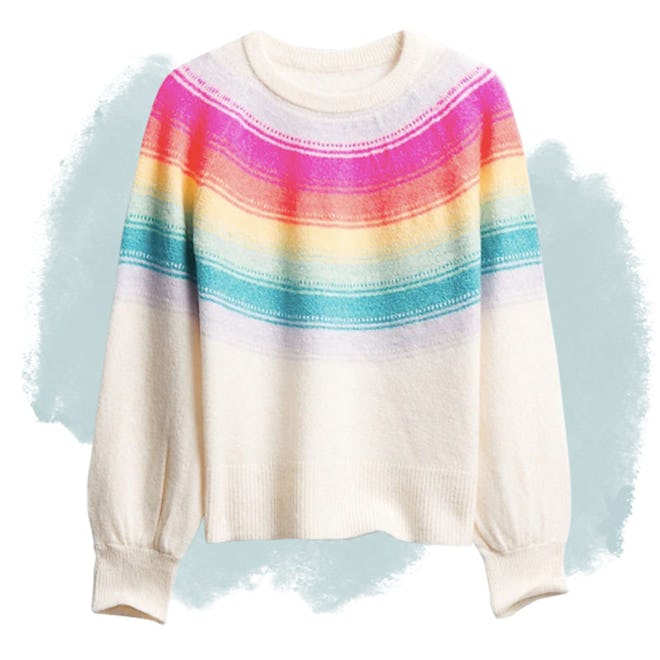 Kid Yoke Rainbow Stripe Crewneck Sweater
