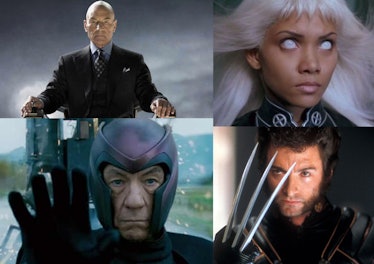 Dr. X, Storm, Magneto and Wolverine from the X-Men movie