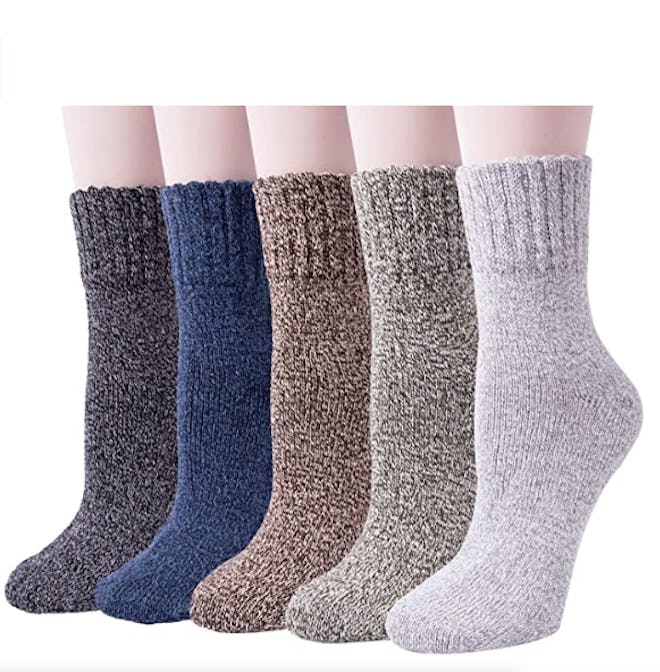 Senker Warm Wool Thick Knit Winter Socks (5-Pack)  