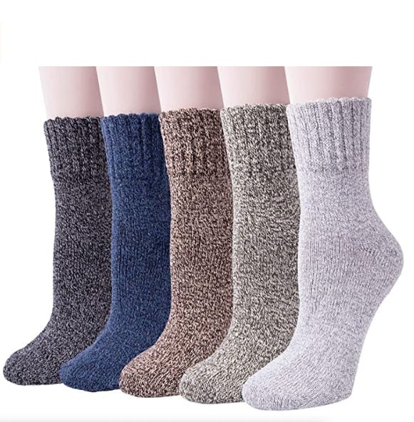 Senker Warm Wool Thick Knit Winter Socks (5-Pack)  