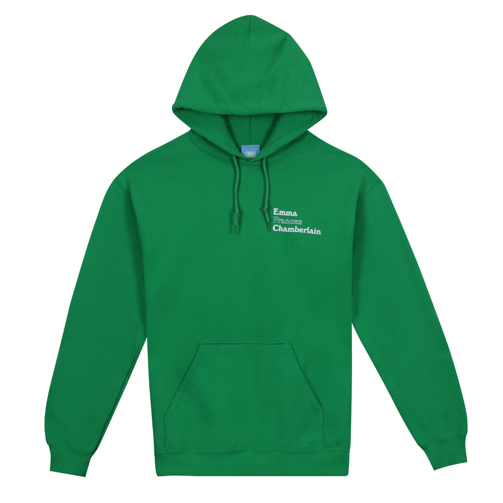 Emma chamberlain green hot sale champion hoodie