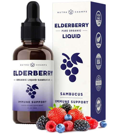 NutraChamps Organic Elderberry Syrup Liquid Extract (2 Fl. Oz.) 