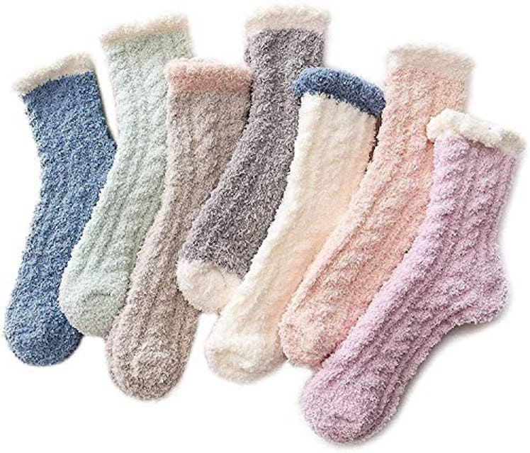 Azue Fuzzy Warm Slipper Socks (7-pack)