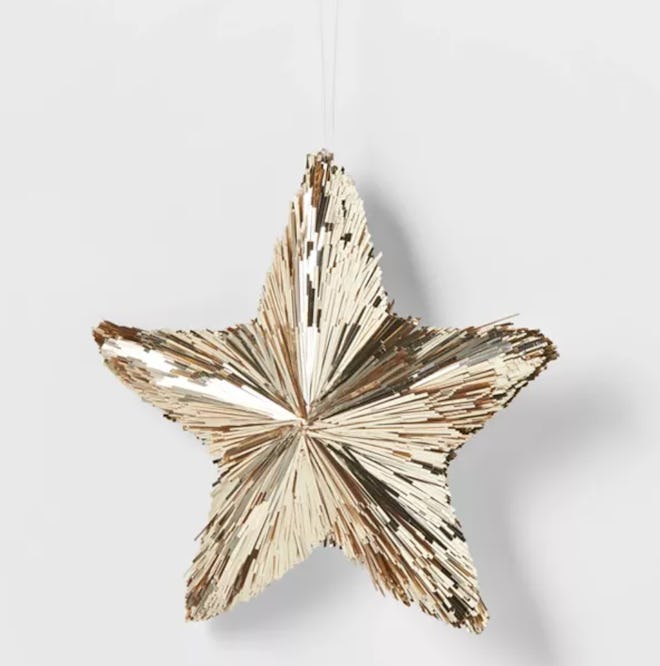 Tinsel Stars Christmas Tree Ornament Gold
