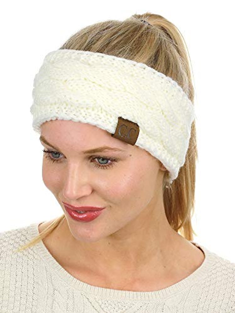 C.C Cable-Knit Fuzzy Lined Headband