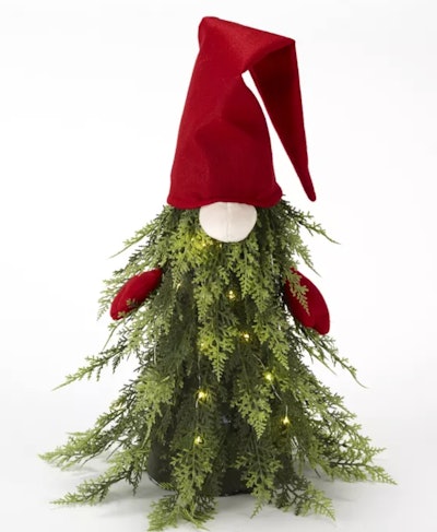 Christmas Tree Sitting Gnome Decoration