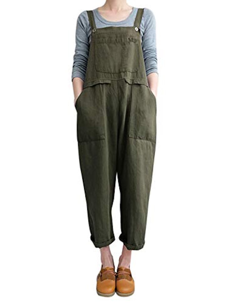 Gihuo Baggy Overalls with Pockets
